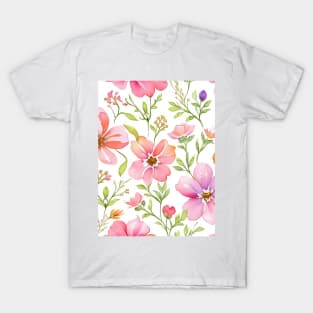 Wild flowers, Flowers pattern T-Shirt